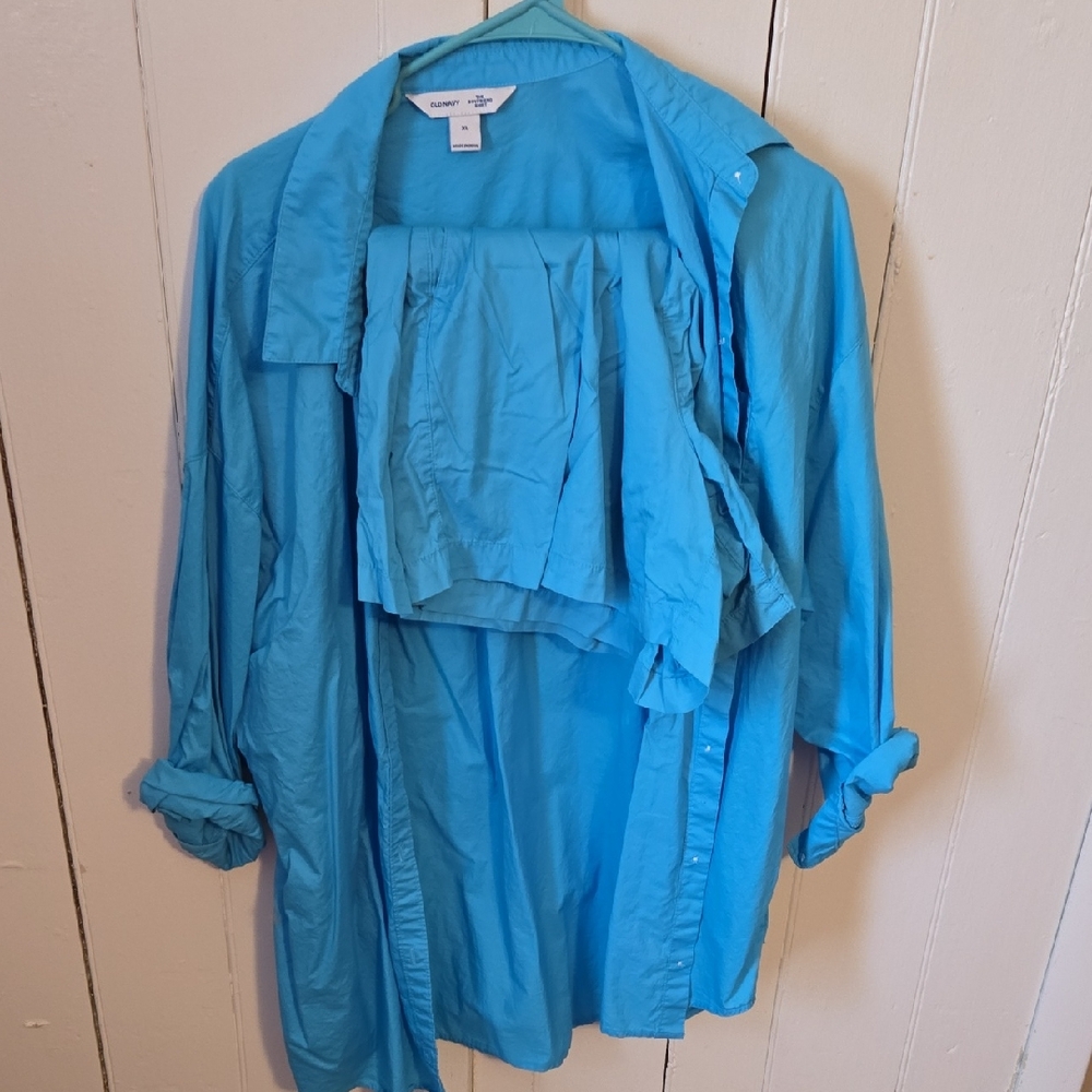 Old Navy Women's Bright Blue Trench Coat